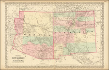 Arizona and New Mexico Map By G.W.  & C.B. Colton