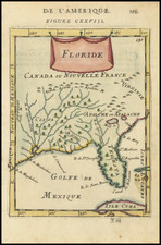 Florida and Southeast Map By Alain Manesson Mallet