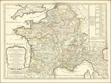 France Map By Gilles Robert de Vaugondy