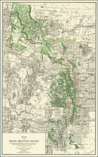 Map of the Rocky Mountain Region Showing The Approximate Location And Extent of Forest Areas And Irrigation Ditches In 1885 . . .