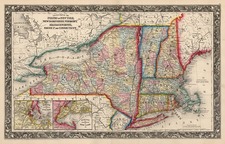 New England Map By Samuel Augustus Mitchell Jr.