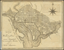 Grundriss von Washington der neuen Haptstadt der Vereinigten Staaten von Nord-America By Eberhard August Wilhelm von Zimmermann