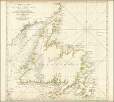 A General Chart of the Island of Newfoundland with the Rocks & Soundings.  Drawn from Surveys taken by Order of the Right Honourable the Lords Commissioners of the Admiralty.  By James Cook and Michael Lane Surveyors . . . 1775 By Thomas Jefferys