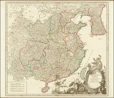 China and Korea Map By Gilles Robert de Vaugondy