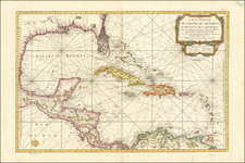 Florida, South, Mexico and Caribbean Map By Depot de la Marine