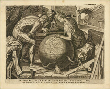 Western Hemisphere, Florida, Central America, South America, America and Curiosities Map By Hieronymus Cock / Cornelis Cort