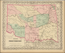 Oklahoma & Indian Territory Map By G.W.  & C.B. Colton