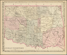 Oklahoma & Indian Territory, Colorado and Colorado Map By Samuel Augustus Mitchell Jr.