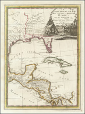 Florida, South, Southeast, Texas and Central America Map By Giovanni Maria Cassini