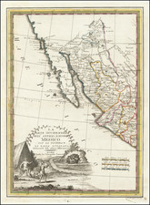 Southwest, Arizona, New Mexico, Baja California and California Map By Giovanni Maria Cassini