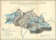 Carte-esquisse des Massifs du Dhaulagiri et de l'Annapurna