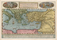 Mediterranean, Middle East, Turkey & Asia Minor and Balearic Islands Map By Abraham Ortelius