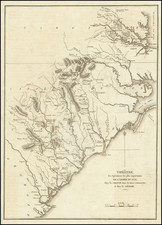 Southeast, Virginia, Georgia, North Carolina, South Carolina and American Revolution Map By John Marshall