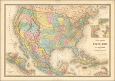  [Shows Territories of Colona (Colorado) and Shoshone (Idaho)] Carte Generale Des Etats-Unis Et Du Mexique . . . 1862 By Eugène Andriveau-Goujon