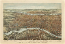 Philadelphia Map By Nathaniel Currier  &  James Merritt Ives