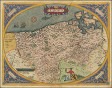 Belgium Map By Abraham Ortelius