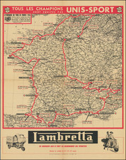 France and Pictorial Maps Map By Unis-Sport