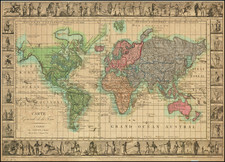 World Map By Claude-Auguste Saintin