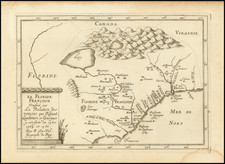 [French Colonization in Florida and the Southeast]  La Floride Francoise Dressee sur La Relation des Voiages que Ribaut, Laudonier, et Gourgues y ont faits in 1562, 1564 et 1567 . . . By Pierre Du Val