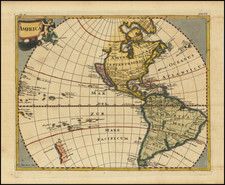 Western Hemisphere, California as an Island and America Map By Philipp Clüver