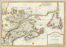 New England and Eastern Canada Map By Jacques Nicolas Bellin