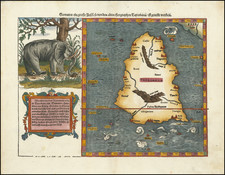 [Sri Lanka -- with Elephant]   Sumatra ein grosse Insel / So Von Den Alten Geographen Taprobana / Ist Genent Worden By Sebastian Munster