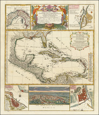 Florida, Mexico, Caribbean and Central America Map By Homann Heirs