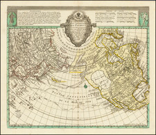 Polar Maps, Alaska, North America, Pacific and Russia in Asia Map By Leonard Von Euler