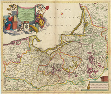 Poland, Baltic Countries and Norddeutschland Map By Justus Danckerts