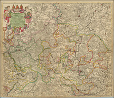 Süddeutschland and Mitteldeutschland Map By Theodorus I Danckerts