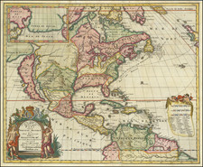 Amerique Septentrionalis Carte d'un tres grand Pays entre le Nouveau Mexique et la Mer Glaciale dediee a Gulliaume IIIe . . . par le R.P. Hennepin . . . 1704 By Louis de Hennepin