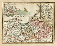 Europe, Baltic Countries and Germany Map By Adam Friedrich Zurner / Johann Christoph Weigel