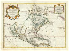 North America and California as an Island Map By Alexis-Hubert Jaillot