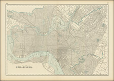 Philadelphia Map By George F. Cram