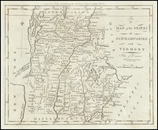 New Hampshire and Vermont Map By Jedidiah Morse