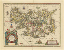 [ Iceland ]   Tabula Islandiae Auctore Georgio Carolo Flandro By Jodocus Hondius