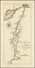 Vermont, New York State and Eastern Canada Map By Pierre Francois Xavier de Charlevoix