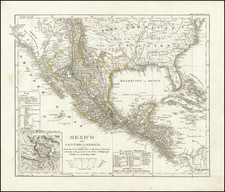 Texas, Southwest, Rocky Mountains, Mexico and California Map By Adolf Stieler