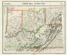 Mid-Atlantic, South, Southeast and Midwest Map By Philippe Marie Vandermaelen