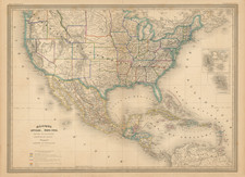 United States, Idaho, Montana and Wyoming Map By Adolphe Hippolyte Dufour