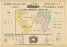 World, Atlantic Ocean and South America Map By Lefman