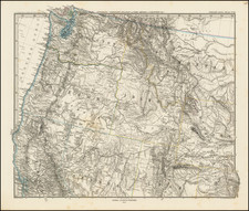 Nevada, Idaho, Montana, Utah, Wyoming, Oregon and Washington Map By Adolf Stieler