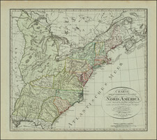 [Shows Franklinia!]   Charte Der XV Vereinigten Staaten von Nord-America Nach Murdochischer Projection  . . .  F.G. Gussefeld . . . 1804   By Franz Ludwig Gussefeld