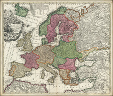 Europe Map By Johann Baptist Homann