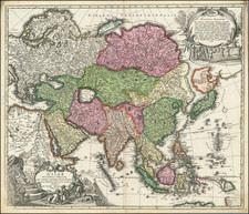 Asia Map By Johann Baptist Homann