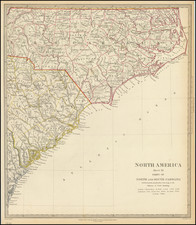 North Carolina and South Carolina Map By SDUK