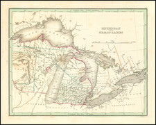 Midwest, Michigan, Wisconsin and Canada Map By Thomas Gamaliel Bradford