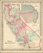 Colton's California (with San Francisco inset map)