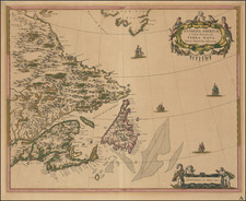 Extrema Americae Versus Boream, ubi Terra Nova Nova Francia By Johannes Covens  &  Cornelis Mortier