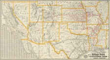 Louisiana, Arkansas, Texas, Missouri, Nebraska, Oklahoma & Indian Territory, Southwest, Colorado, Rocky Mountains and Colorado Map By Woodward & Tiernan Printing Company